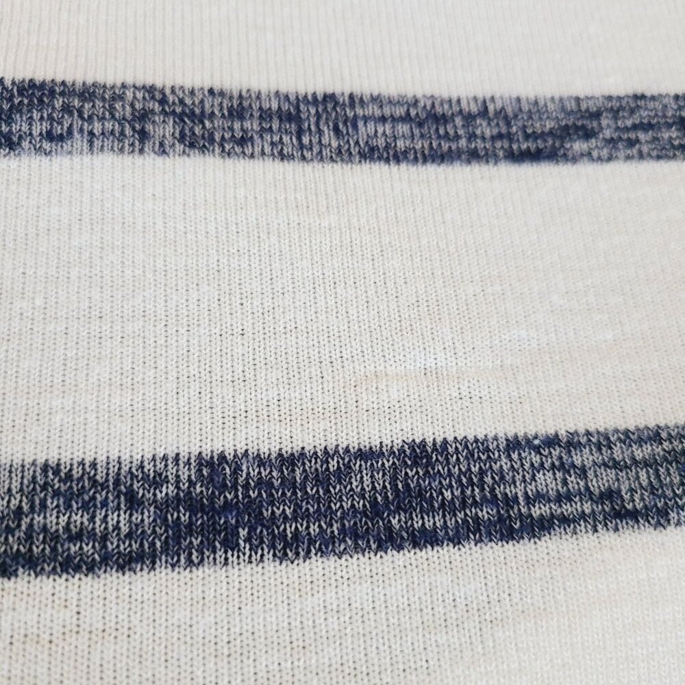 Gap Womens Striped Short Sleeve V-Neck Knit Top XL White & Navy Light Knit - Picture 6 of 10